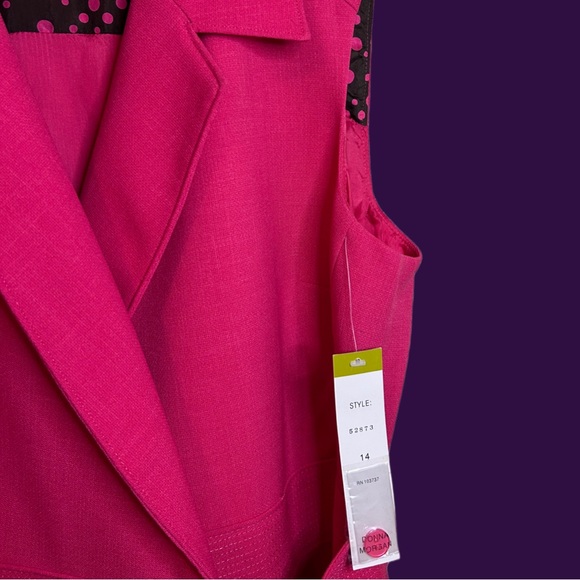 Donna Morgan Sleeveless Belted Wrap Tuxedo Dress NWT - Picture 2 of 9